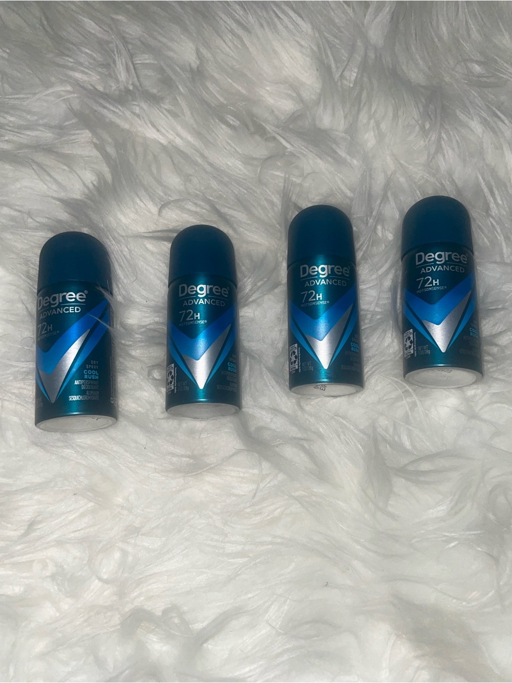 Degree Men Advanced 72H Dry Spray Deodorant Cool Rush 1 oz Travel Size Lot of 4